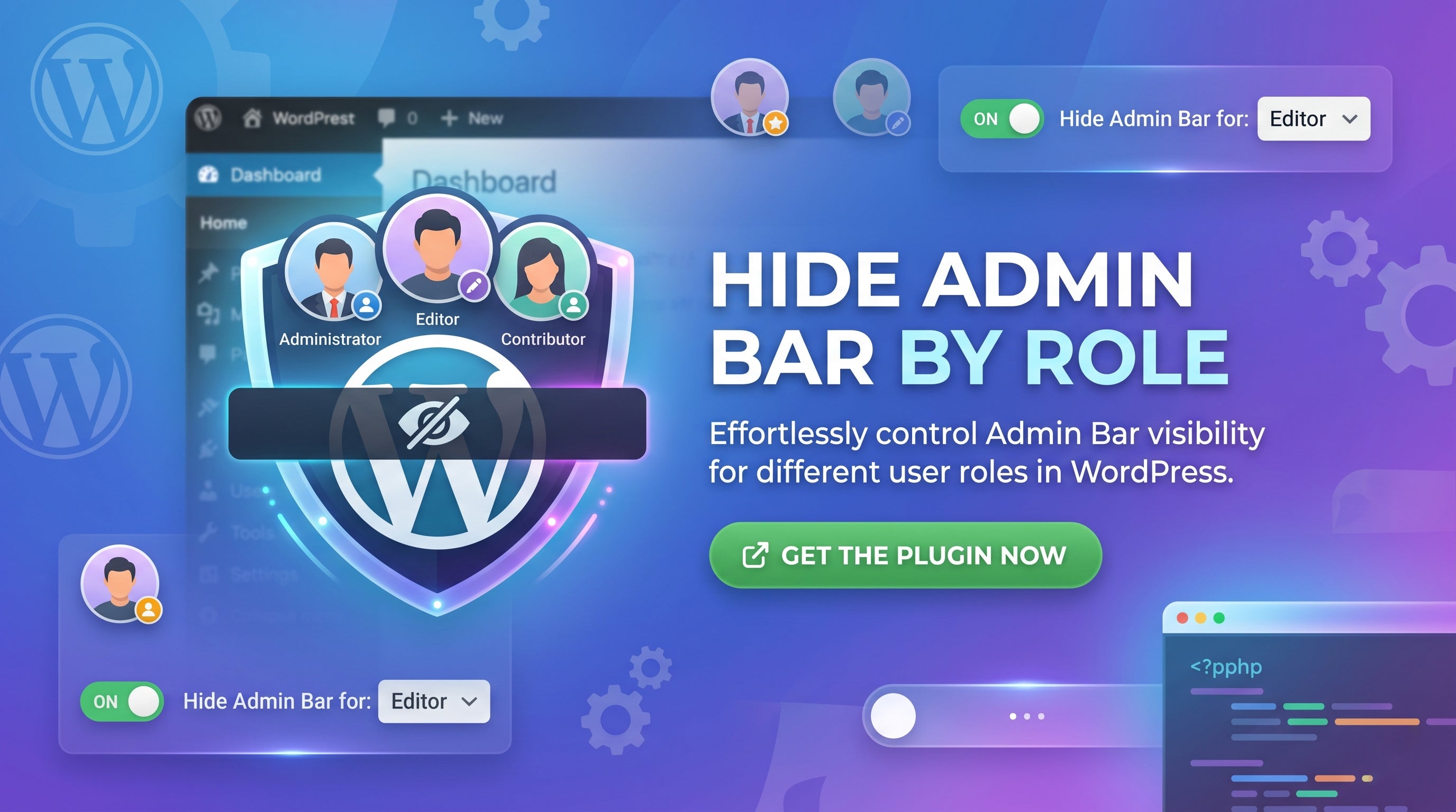 Hide Admin Bar By Role